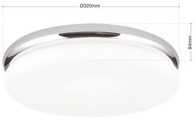 Plafoniera LED design circular JAMES D-32cm crom/opal