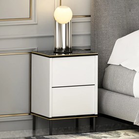 Măsuță de noptieră Imaj White Marble