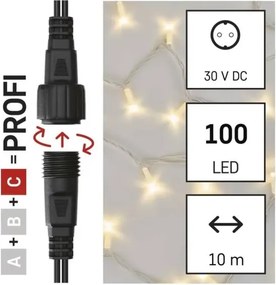Instalație luminoasă LED pentru exterior 100xLED/10m IP44 alb cald