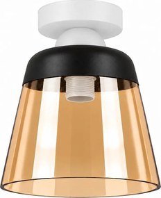 BRILAGI-LED Plafonieră R GLASS 1xE27/60W/230V Ø 15,5 cm alb/bej fumuriu