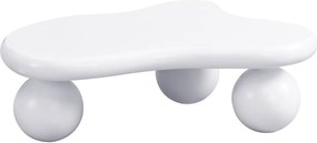 Masă de cafea în stil de nor, cu iluminare LED și design cu picioare rotunde, 95x62,5x32 cm, Alb