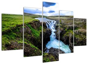 Tablou - Cascada intre stânci (150x105 cm)