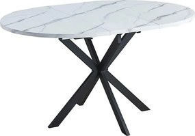 Masa extensibila pentru sufragerie GASTON, alb/negru, 100/135x100x75 c