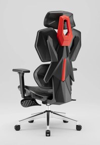 PORTO E04 Pro Executive – Scaun Ergonomic cu Suport Lombar Ajustabil, Tetieră Reglabilă, Cotiere 3D, Șezut Extensibil, Înclinare 135°, Suport pentru Picioare și Bază Metalică, Mesh, Negru