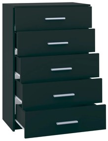 Comoda cu sertare, negru, 71x35x108 cm, PAL Negru
