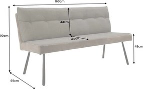 Bancheta moderna BIG GEORGE 160cm maro taupe