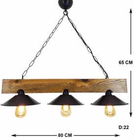 Lustră pe lanț SAPKA 3xE27/60W/230V