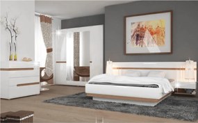 comodă, strălucire extra albă HG/stejar sonoma închis, LYNATET TYP 44