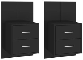 810992 vidaXL Noptiere de perete, 2 buc., negru