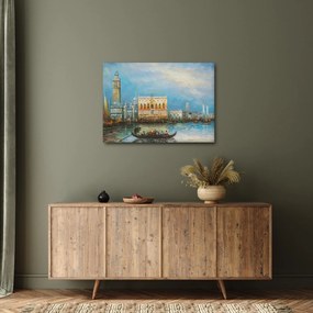 Tablou - Gondola care trece prin Veneția, pictură în ulei (70x50 cm)