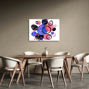 Tablou pe sticlă - Motiv cercuri în culori vii (70x50 cm)