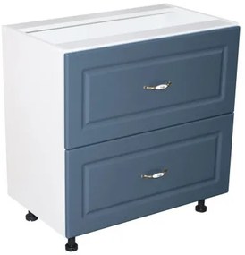 Corp inferior 80 cu 2 sertare metalice pentru greutate Zebra MDF albastru drept
