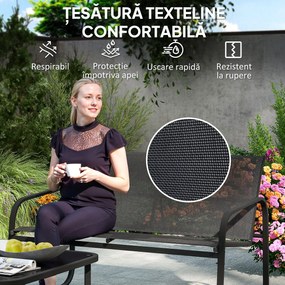 Outsunny Set de Mobilier de Grădină din 5 Piese, cu 2 Canapele, 2 Fotolii și o Măsuță de Cafea, 111x70x75 cm, Negru | Aosom Romania