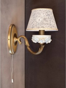 Aplica design italian din alama si portelan alb 9962