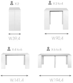 Consola/masa dining extensibila alb Helena
