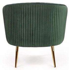 Fotoliu Crown, verde inchis / auriu