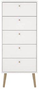 Comodă albă înaltă 50x120 cm Bodo – Tvilum
