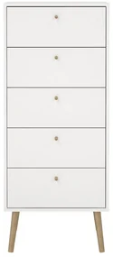 Comodă albă înaltă 50x120 cm Bodo – Tvilum