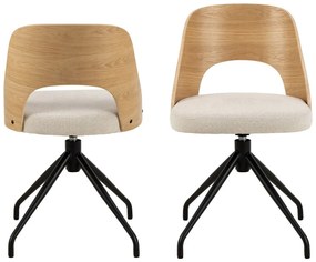 Scaun de dining bej/în culoare naturală Lucy – Actona