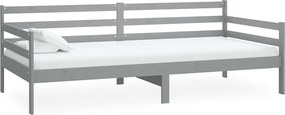vidaXL Pat de zi, 90x200 cm, gri, lemn masiv de pin