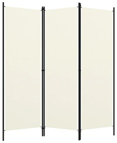 Paravan de cameră cu 3 panouri, alb crem, 150 x 180 cm