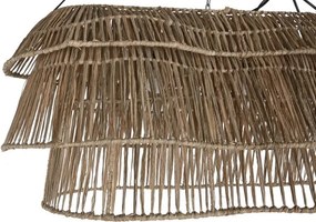 Lustră suspendată boho modernă bej din fibre naturale, 135×40×50 cm, „Sevilla"