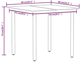 Set mobilier de gradina, 3 piese, maro Maro, Lungime masa 80 cm, 3