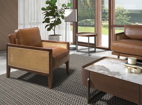 Masuta laterala deosebita design LUX Walnut-Marble