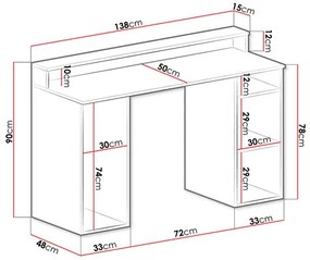 Masă PC Gaming Enurenta 1 (Alb) . 1103357
