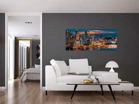 Tablou cu orașul nocturn (120x50 cm)