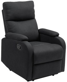 HOMCOM Fotoliu Recliner din In cu Suport Reglabil pentru Picioare, 69x91,5x103 cm, Negru | Aosom Romania