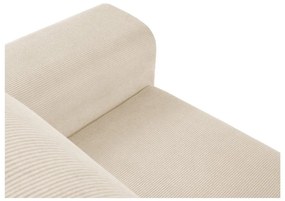 Colțar bej extensibil, cu spațiu de depozitare cu tapițerie din catifea reiată (cu colț pe partea stângă, cu șezlong) Kyoto – Cosmopolitan Design