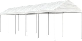 vidaXL Foișor cu acoperiș, alb, 11,15x2,28x2,69 m, polietilenă