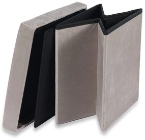 Taburet pliabil bej CUBEXO VELVET M