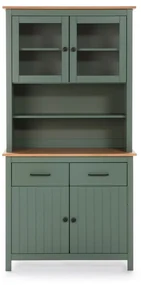 Vitrină verde din lemn masiv de pin 90x180 cm Miranda – Marckeric
