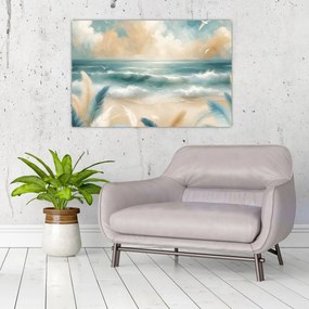 Tablou – Plajă pictată în culori delicate (90x60 cm)