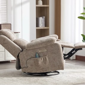 Fotoliu recliner electric dumonde cu funcție de balansare ,rotire și masaj în 8 puncte Arvo