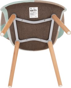 Fotoliu de design, patchwork/mentol/maro/fag, KADIR NEW TIP 5