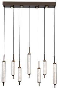 Lustra LED suspendata metal latte sticla decorativa Cattail 7Lt