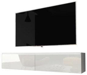 Supermobel Comoda TV LOWBOARD D 140, 140x30x32, alb/alb luciu