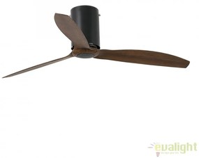Ventilator de tavan modern cu telecomanda MINI TUBE FAN negru mat/lemn 32042