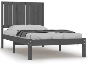 3104380 vidaXL Cadru de pat single, gri, 90x190 cm, lemn masiv de pin