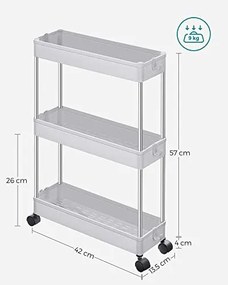 Raft pentru bucatarie, Songmics, Alb, 40x12.5x60 cm