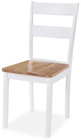 Set mobilier de bucatarie, 5 piese, MDF si lemn de hevea, alb 5