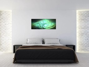 Tabloul cu abstracție verde (120x50 cm)