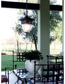 Lustră pe lanț de exterior BASEL 1xE27/42W/230V IP44 neagră Redo 9399