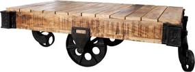Masuta industrial style din lemn cu roti din metal Railway A-36788 VC