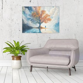 Tablou pe sticlă – Arborele vieții și al iubirii (70x50 cm)