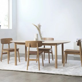 Scaun de dining maro coniac/în culoare naturală din imitație de piele Livo – Unique Furniture