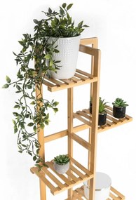 Suport pentru plante G21 cu 6 niveluri, din bambus